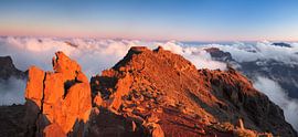 Vulkaanlandschap bij zonsondergang, La Palma, Canarische Eilanden, Spanje van Markus Lange