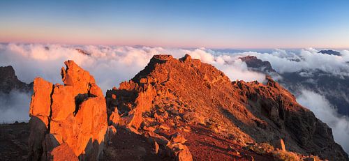 Volcanic landscape at sunset, La Palma, Canary Islands, Spain