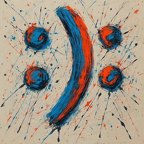 Two Stories in Cyan & Vermilion