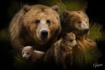 Dear Animal Wall Art, Digital Art Dear Illustration, Bear by Rivano Sarabdjitsingh