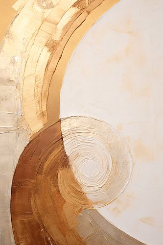 Abstract circles in beige and gold