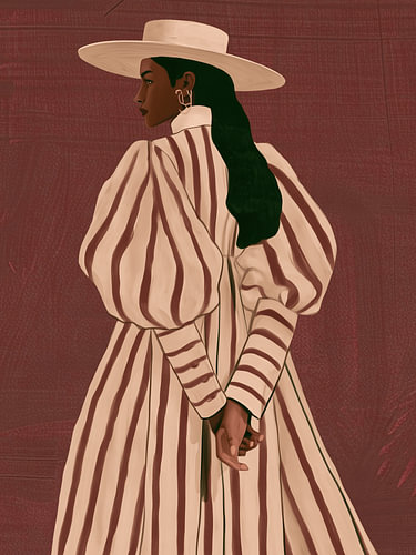 Cowgirl de l'Ouest en terre cuite