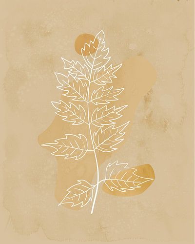 Minimalistische illustratie in tinten okergeel