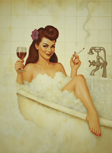 Bath, Bubbles and a Glass of Red