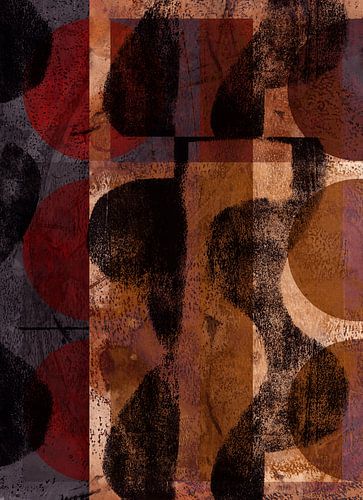 Abstracte vormen en lijnen in warme roestkleuren nr. 4