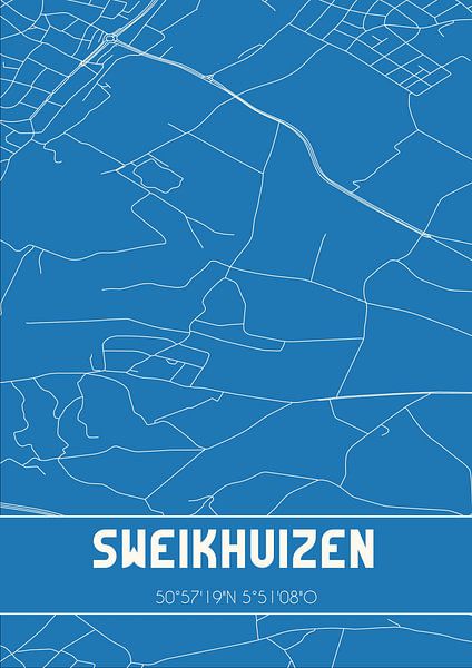 Plan d'ensemble | Carte | Sweikhuizen (Limbourg) par Affiches de lieux