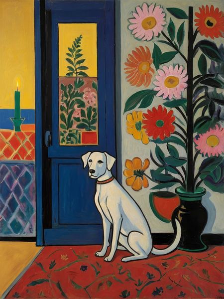 Hund in einem Zimmer Stil Henri Matisse von TOAN TRAN