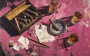 Lettre, cigare et moment de silence