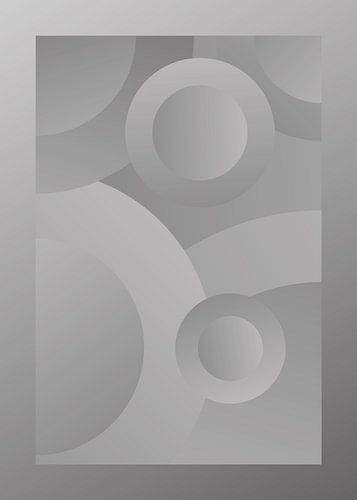 Psychedelische abstrakte Kreise - Grau