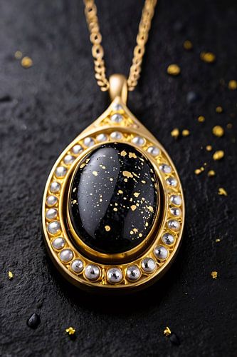 Klassieke gouden hanger met edelsteen