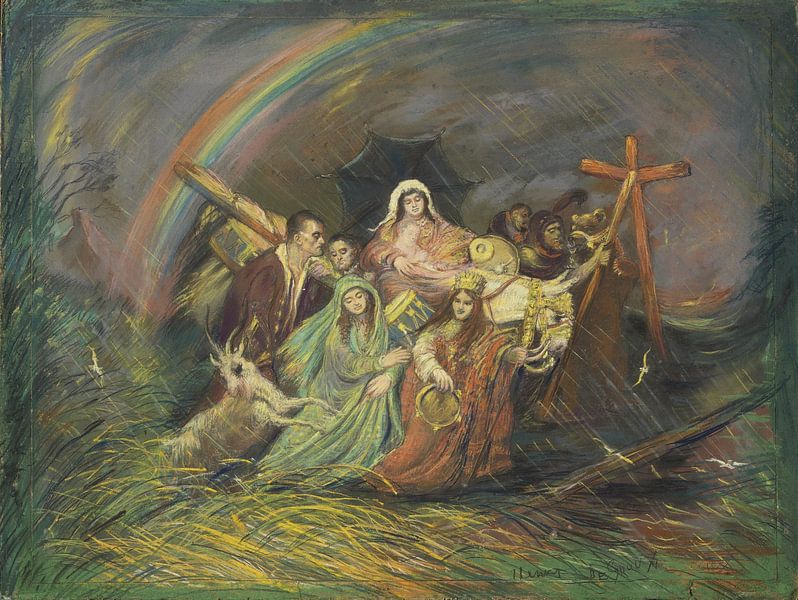 Henri De Groux, Gypsies, pastel crayon by Atelier Liesjes