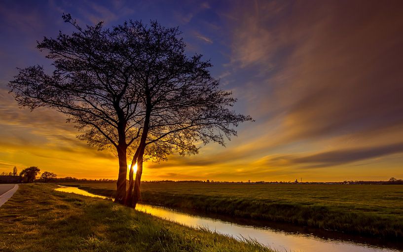 Magnifique coucher de soleil près de Giethoorn par Maarten Salverda