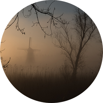 Molen in de mist van Moetwil en van Dijk - Fotografie