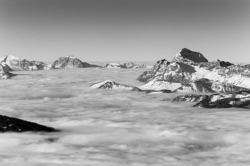 Wolkenzee boven de Franse Alpen