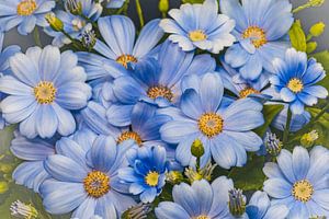Blumen in Blau von Dimitri van den Berg