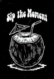 Coconut Drink Art Print, Tropical Summer Vibe, Vacation Wall Decor by Artistic