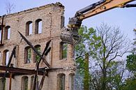 Abriss des Speicher gebäudes des Komplexes Böllberger Mühle in Halle von Babetts Bildergalerie Miniaturansicht