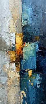 Goud Blauw Abstract van ARTEO Schilderijen