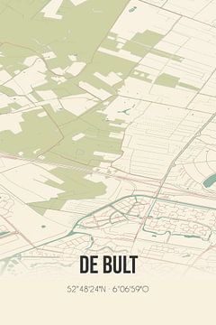 Vintage landkaart van De Bult (Overijssel) van Rezona