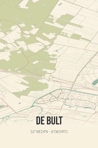 Vintage map of De Bult (Overijssel) by Prints of Place