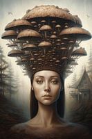 Woman with mushrooms