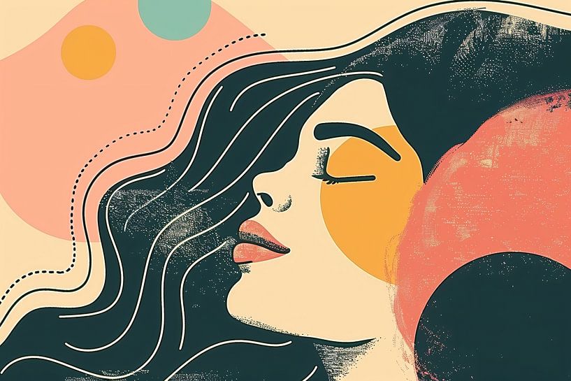 Abstract portrait of woman with colours by Imperial Art House