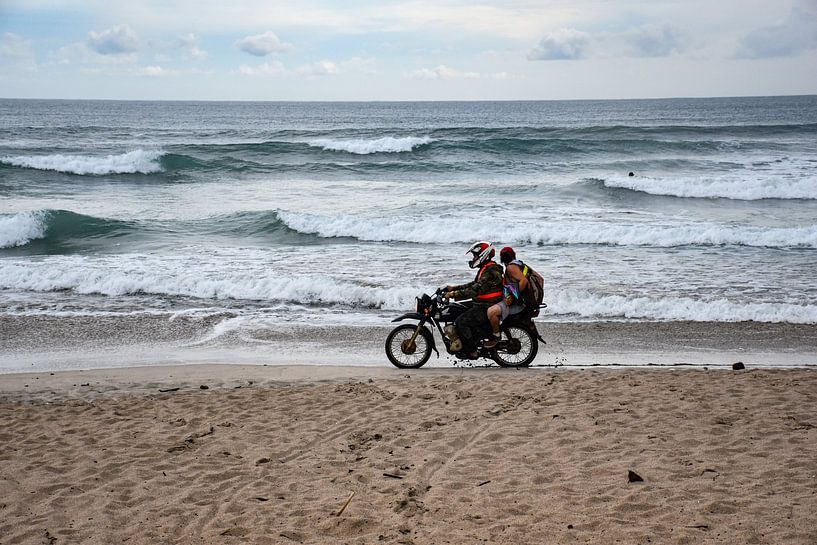 Motorcycle on beach by Annemiek Lenting
