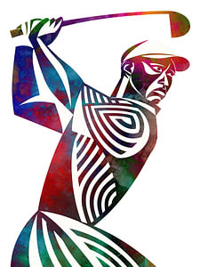 Golfspieler – Sportkunst – weiß #golf