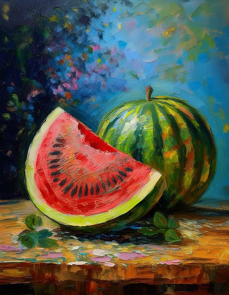 Nature morte à la pastèque par Evelien Prins