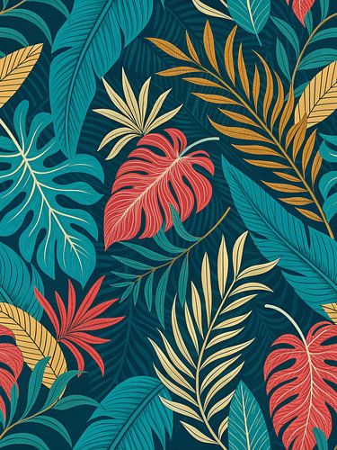 Tropische schemering: Abstract bladerpatroon