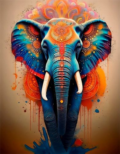 Elefant in Farbe...