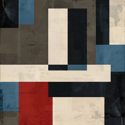 Abstracte geometrie in retro kleuren