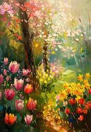 Bunte Blumen im Garten von Blumen Studio