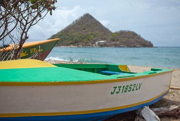 Levera Beach (Grenada) - op de achtergrond Sugar Loaf Island