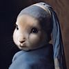 Lapin sans perle | Fille à la boucle d'oreille perlée | Peinture de Vermeer sur AiArtLand