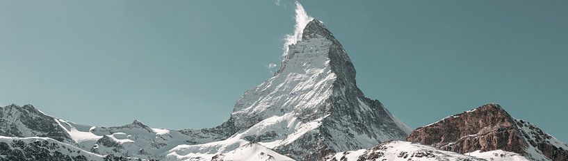 Matterhorn mountain with small cloud on top by Besa Art