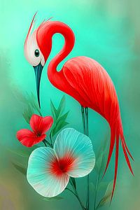 Floral Heron | Eleganz in Farbe