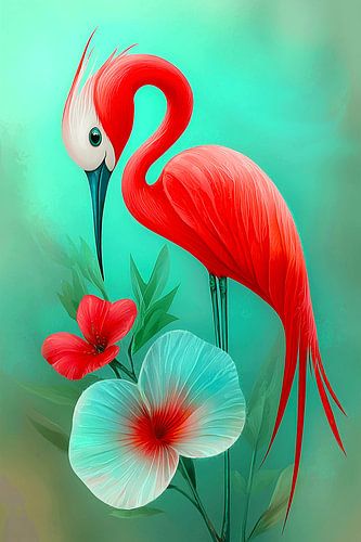 Floral Heron | Elegance in Colour