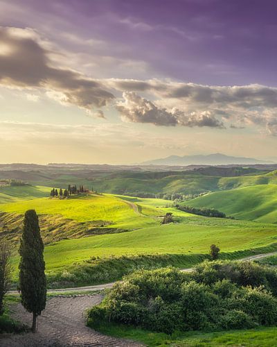 Landschap in Volterra. Toscane, Italië