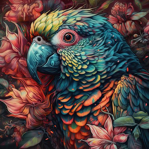  Papagei in Farbe