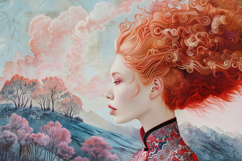 Surrealistisch Portret van Abstract Schilderij
