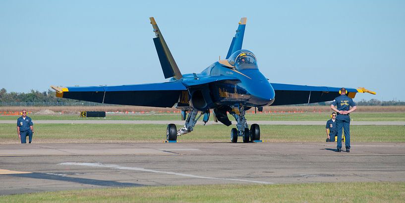 Blue Angel team stapt in F/A-18 Hornet van Bob de Bruin