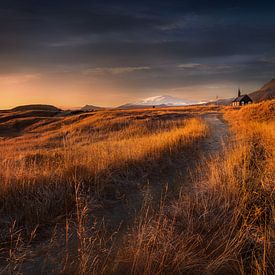 Iceland landscape in warm sunlight. by Voss Fine Art Fotografie