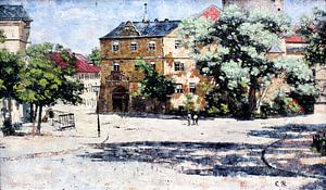 Burgplatz am Schloss in Weimar anagoria, Christian Rohlfs - 1885