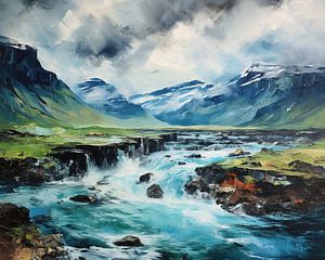Schilderij IJsland van Abstract Schilderij