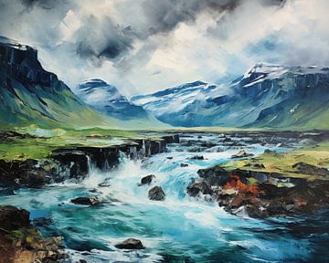 Schilderij IJsland van Abstract Schilderij