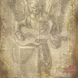 Metal-Engel n. Dürer auf Holz von Diedel Heidemann