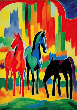 Chevaux Poster Impression d'art Peinture Art mural sur Niklas Maximilian