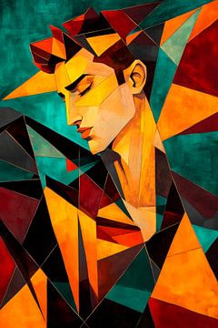 Multifaceted portrait in warm colours by Poster Art Shop