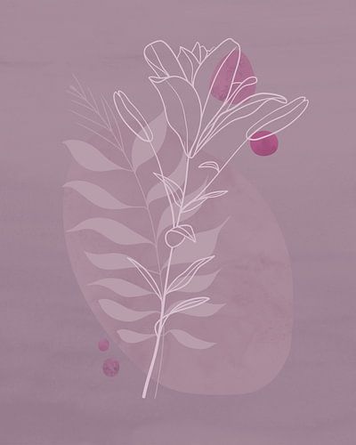 Minimalist illustration in pink and purple